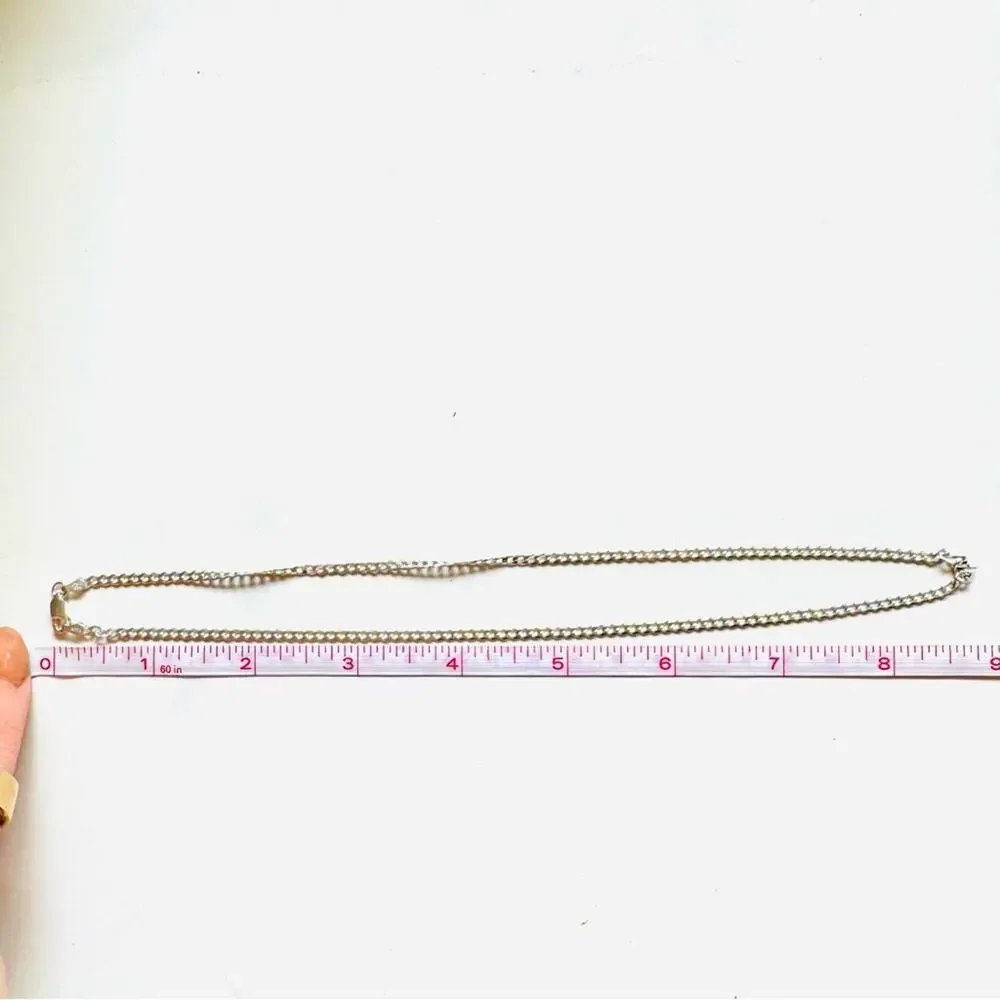NEW NYC STERLING .925 Solid Silver 18” Chain Cuban Link Diamond Cut Necklace